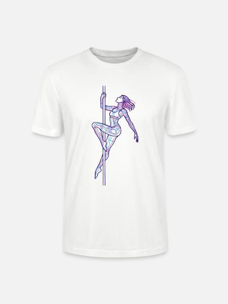 Line Art Woman Pole Dance Illustration Gift - Stanley/Stella CRAFTER Unisex Organic T-Shirt - white
