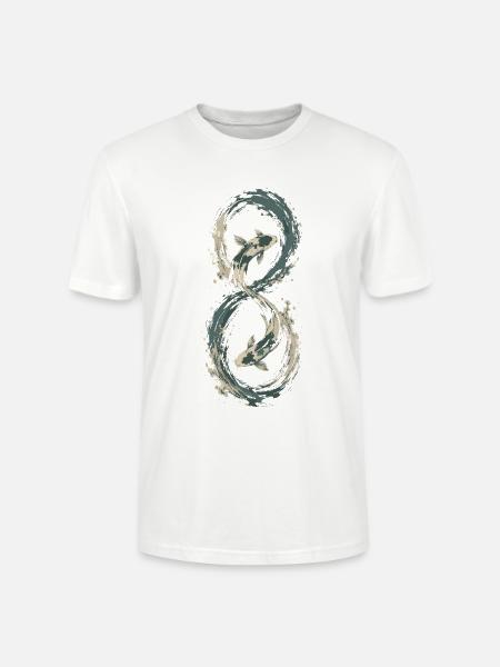 Koi-Unendlichkeitsfluss - Stanley/Stella Unisex Bio-T-Shirt CRAFTER - Weiß