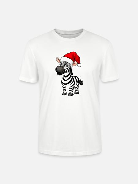 Zebras Weihnachten - Stanley/Stella Unisex Bio-T-Shirt CRAFTER - Weiß