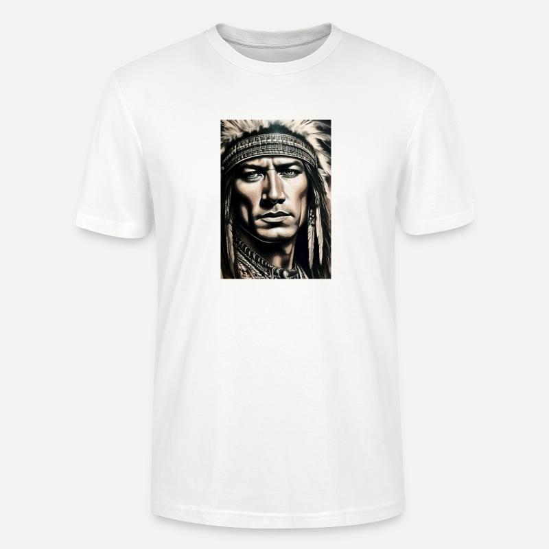 winnetou,indianer,illustration,graffiti,braun - Stanley/Stella Unisex Bio-T-Shirt CRAFTER - Weiß