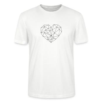 Vector Heart - Stanley/Stella CRAFTER Unisex Organic T-Shirt - white - Front - Alina (178cm) & Michal (187cm)