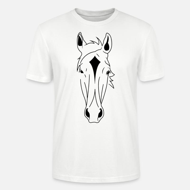 tête de cheval - T-shirt bio CRAFTER Stanley Stella Unisexe - blanc
