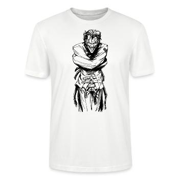 Batman Joker Shackled Black - Stanley/Stella CRAFTER Unisex Organic T-Shirt - white - Front - Alina (178cm) & Michal (187cm)