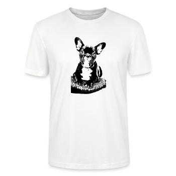 bulldog français - T-shirt bio CRAFTER Stanley Stella Unisexe - blanc - Devant - Alina (178cm) & Michal (187cm)