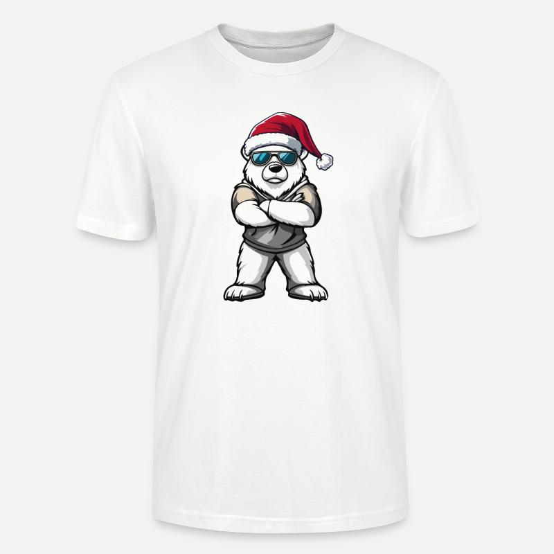 Eisbär Weihnachtsmann - Stanley/Stella Unisex Bio-T-Shirt CRAFTER - Weiß