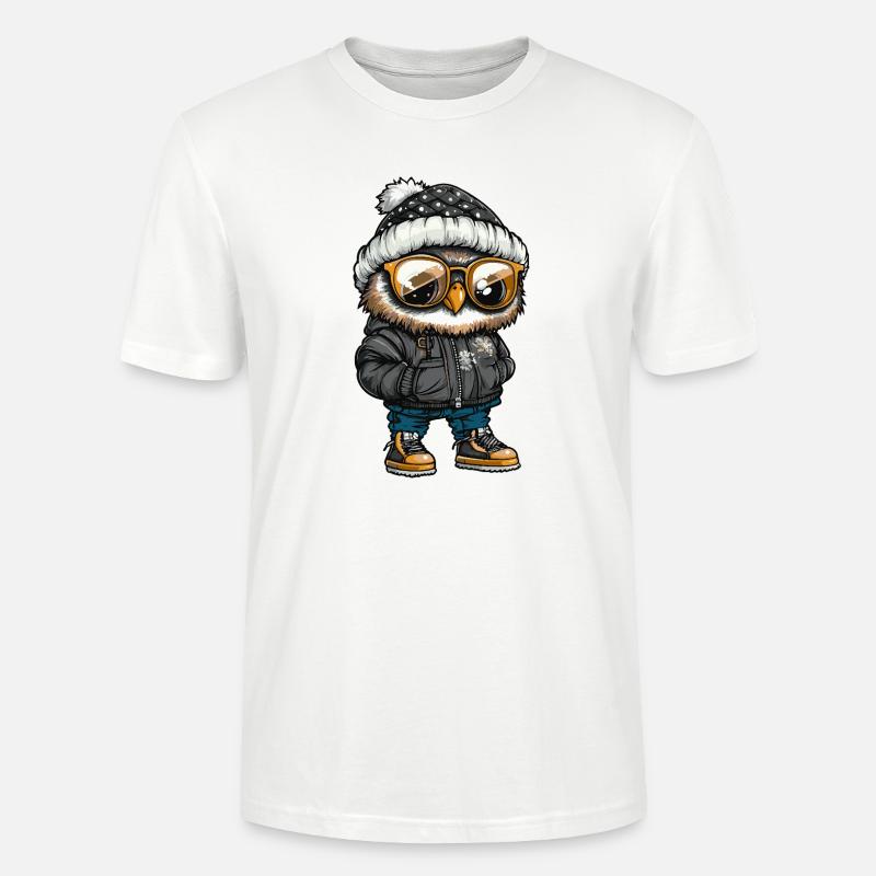 Eule Cool Comic - Stanley/Stella Unisex Bio-T-Shirt CRAFTER - Weiß