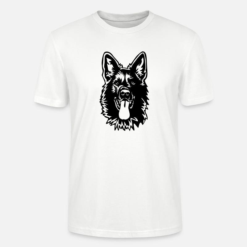 Deutscher Schäferhund Kopf - Stanley/Stella Unisex Bio-T-Shirt CRAFTER - Weiß