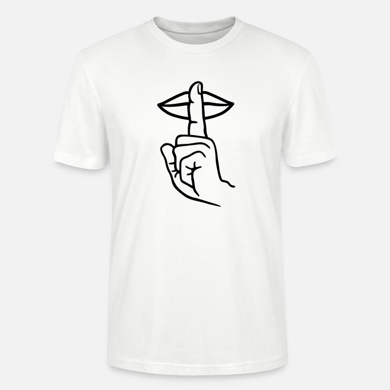 Hand mit Fingerstille, Handgeste - Stanley/Stella Unisex Bio-T-Shirt CRAFTER - Weiß