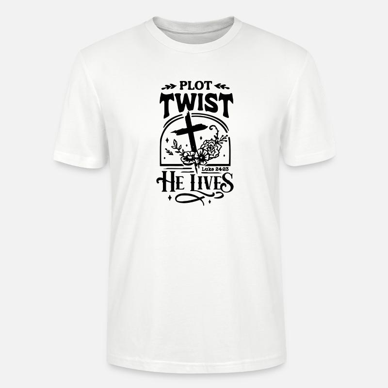 Plot Twist: Er lebt Ostern Christ - Stanley/Stella Unisex Bio-T-Shirt CRAFTER - Weiß