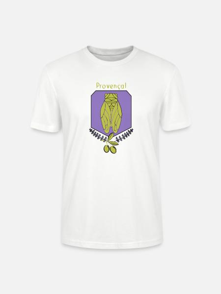 cigale Provençale avec Olives - T-shirt bio CRAFTER Stanley Stella Unisexe - blanc