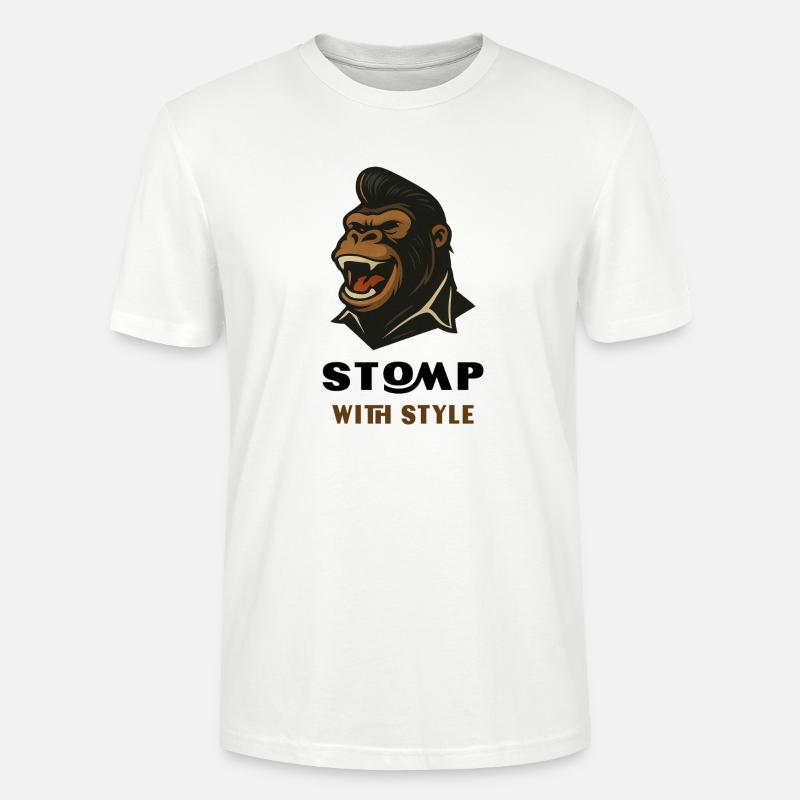 Stomp with Style – Gorilla Edition - Stanley/Stella Unisex Bio-T-Shirt CRAFTER - Weiß