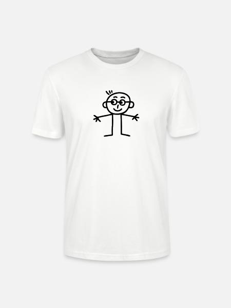Strichmännchen mit Brille - Stanley/Stella Unisex Bio-T-Shirt CRAFTER - Weiß