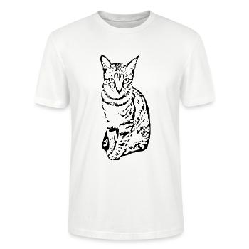 Katze Kätzchen Tigerkatze Katzenshirt Geschenk - Stanley/Stella Unisex Bio-T-Shirt CRAFTER - Weiß - Vorne - Alina (178cm) & Michal (187cm)