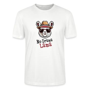 No Drama Lama - Stanley/Stella Unisex Bio-T-Shirt CRAFTER - Weiß - Vorne - Alina (178cm) & Michal (187cm)