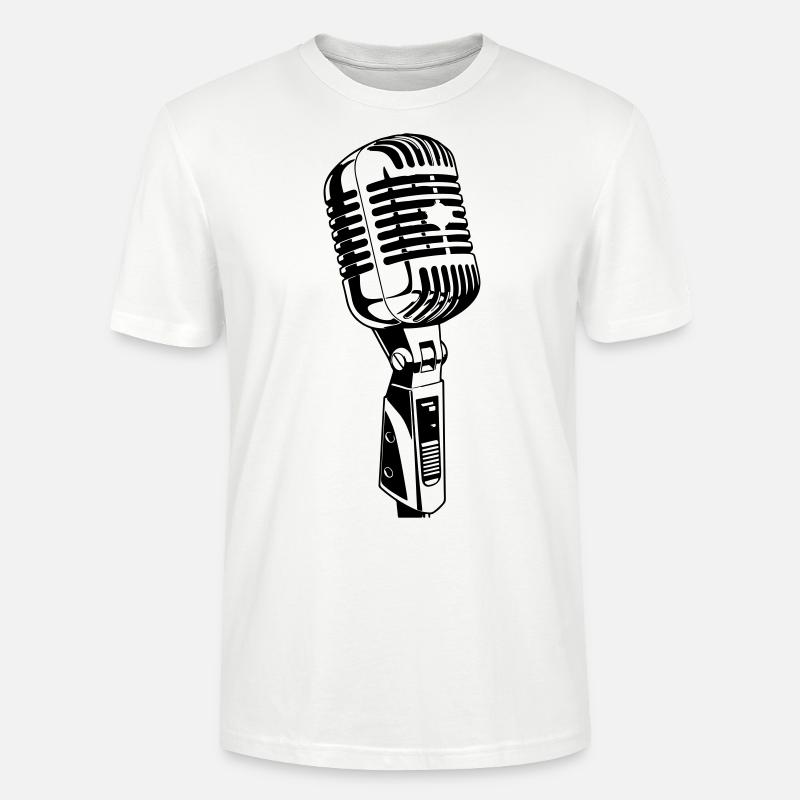 Icône de microphone Musicien - T-shirt bio CRAFTER Stanley Stella Unisexe - blanc