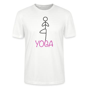 Exercice de yoga - T-shirt bio CRAFTER Stanley Stella Unisexe - blanc - Devant - Alina (178cm) & Michal (187cm)