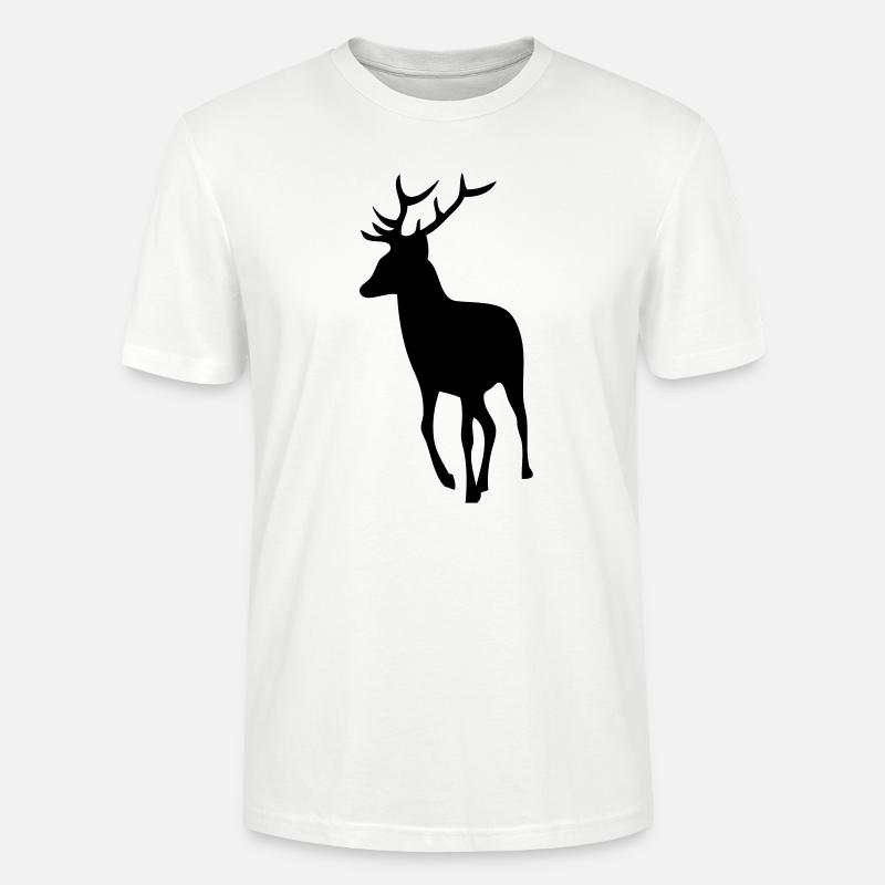 Hirsche Hirsche Silhouette Schatten Shadow1 - Stanley/Stella Unisex Bio-T-Shirt CRAFTER - Weiß