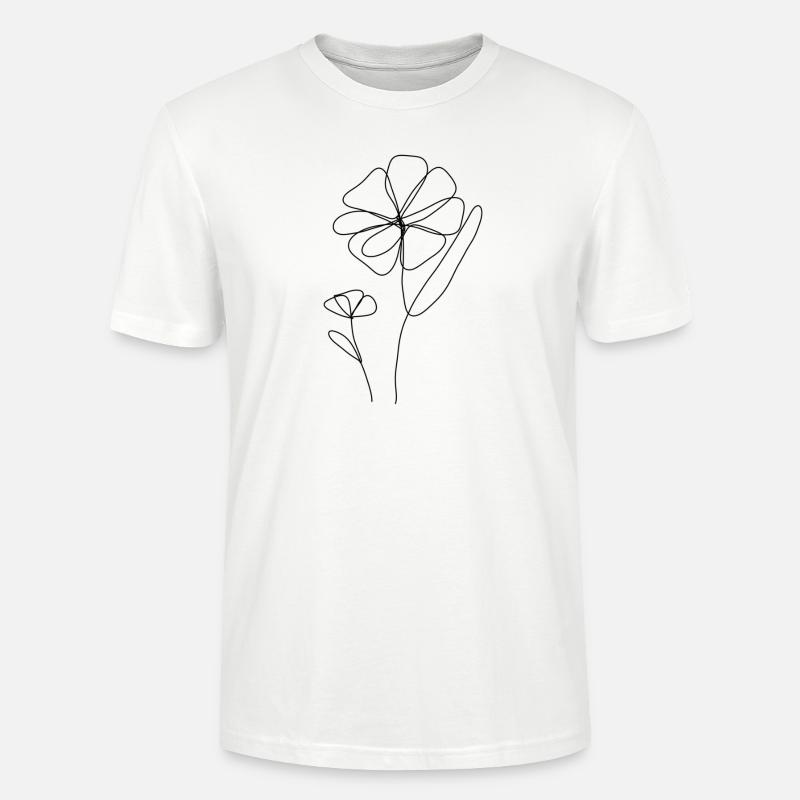 zwei one line Blumen - Stanley/Stella Unisex Bio-T-Shirt CRAFTER - Weiß
