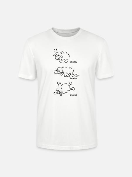 Schaf Standby Running Crashed - Stanley/Stella Unisex Bio-T-Shirt CRAFTER - Weiß