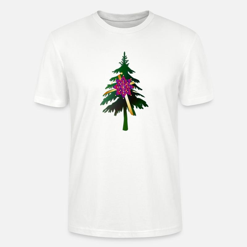 Christbaum oder Weihnachtsbaum & Geschenkschleife - Stanley/Stella Unisex Bio-T-Shirt CRAFTER - Weiß