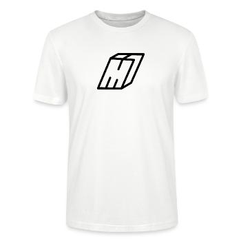 Lettre d’esquisse M - T-shirt bio CRAFTER Stanley Stella Unisexe - blanc - Devant - Alina (178cm) & Michal (187cm)