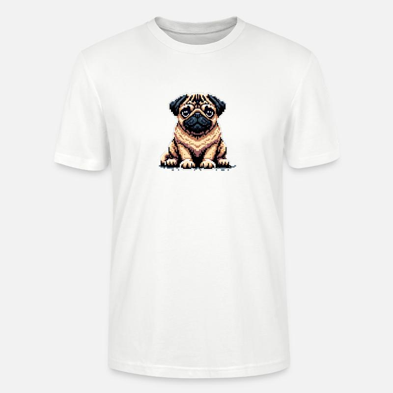Carlin pixel - T-shirt bio CRAFTER Stanley Stella Unisexe - blanc