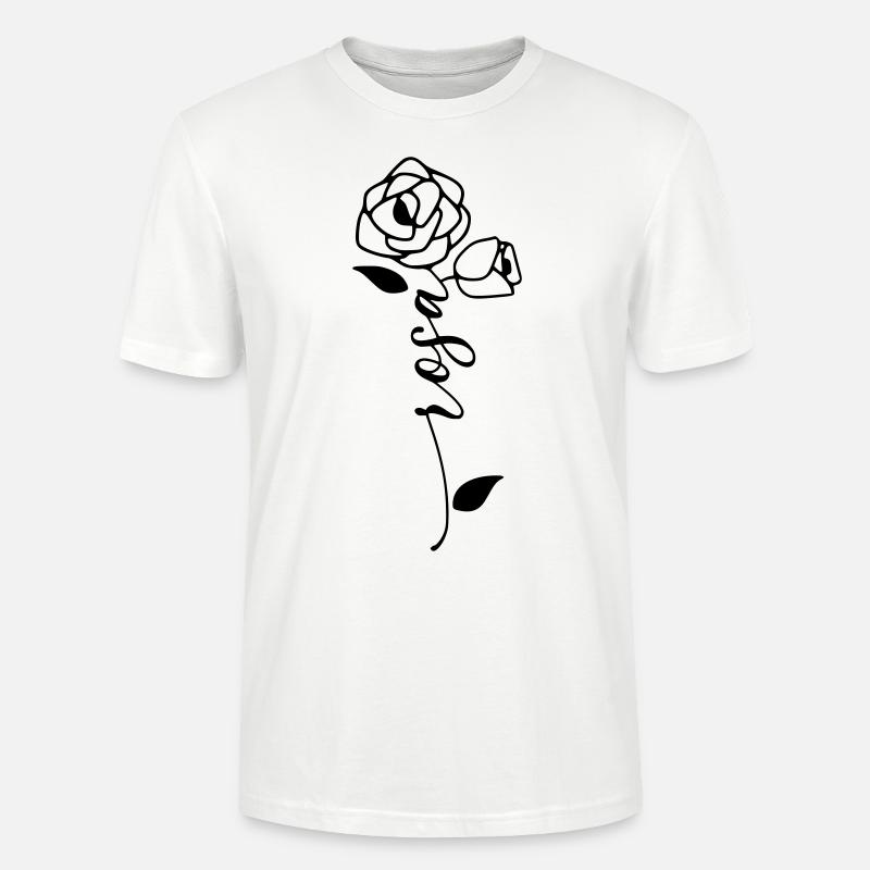 Rose Nom Prénom Nom Fleur - T-shirt bio CRAFTER Stanley Stella Unisexe - blanc
