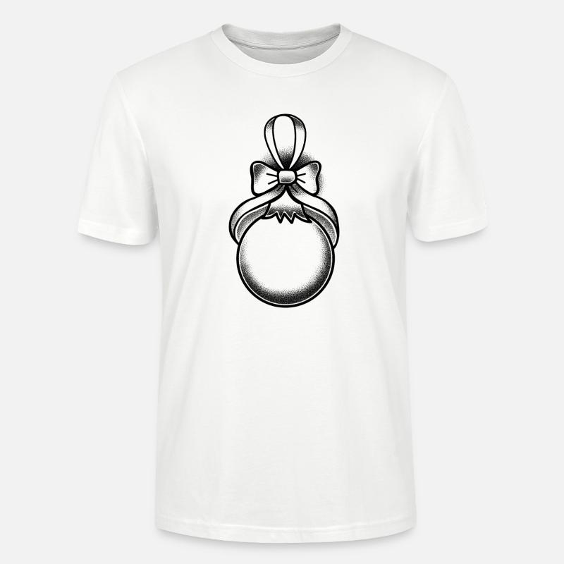 Dunkle Weihnachtskugel im Tattoo-Stil - Stanley/Stella Unisex Bio-T-Shirt CRAFTER - Weiß