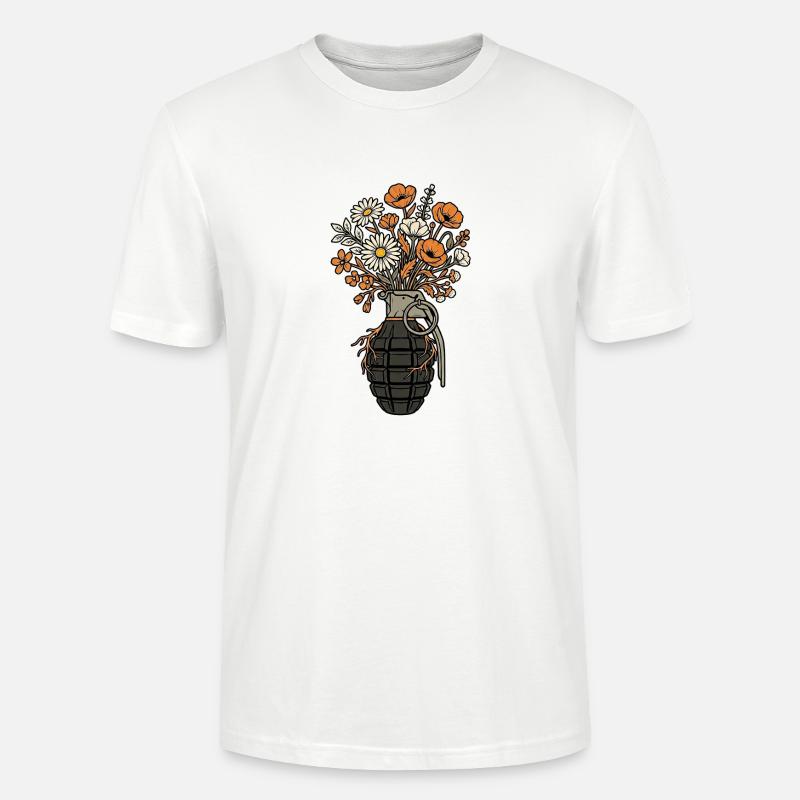Blumen Granate Peace - Stanley/Stella Unisex Bio-T-Shirt CRAFTER - Weiß