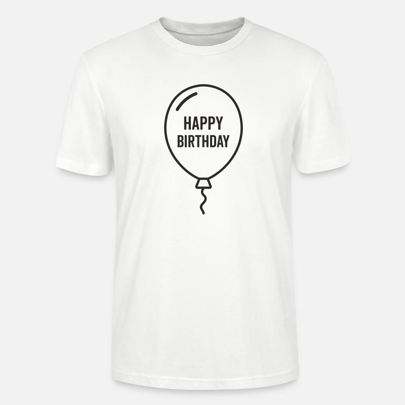 Ballon d’anniversaire – Conception d’anniversaire - T-shirt bio CRAFTER Stanley Stella Unisexe - blanc