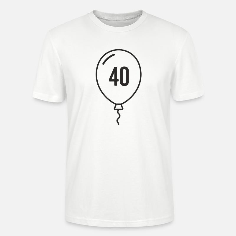 Ballon numéro 40 – Conception ronde d’anniversaire - T-shirt bio CRAFTER Stanley Stella Unisexe - blanc