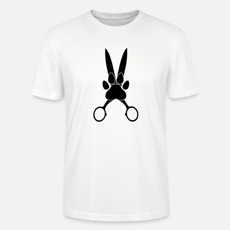 Hundepfote auf der Schere - Stanley/Stella Unisex Bio-T-Shirt CRAFTER - Weiß