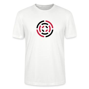 circle sign - Stanley/Stella CRAFTER Unisex Organic T-Shirt - white - Front - Alina (178cm) & Michal (187cm)