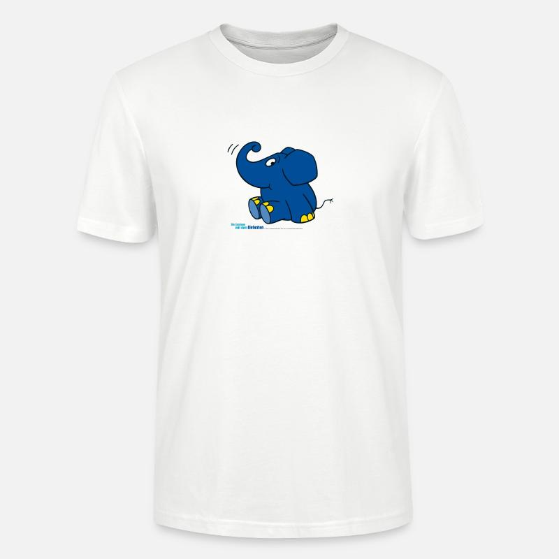 Der Elefant - sitzend - Stanley/Stella Unisex Bio-T-Shirt CRAFTER - Weiß