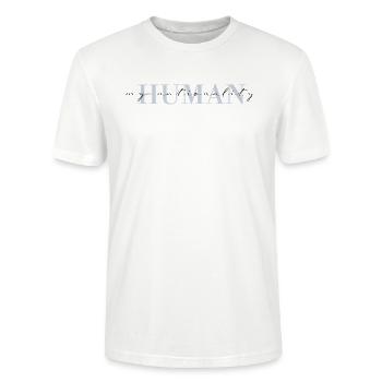 My Nationality Human - Meine Nationalität Mensch - Stanley/Stella Unisex Bio-T-Shirt CRAFTER - Weiß - Vorne - Alina (178cm) & Michal (187cm)
