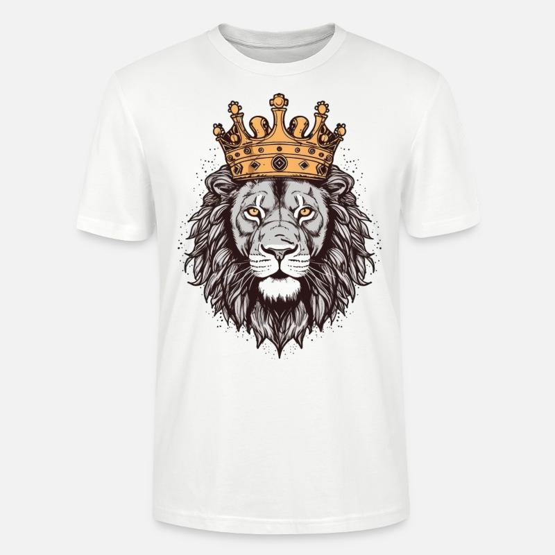 Löwe mit Krone - Stanley/Stella Unisex Bio-T-Shirt CRAFTER - Weiß
