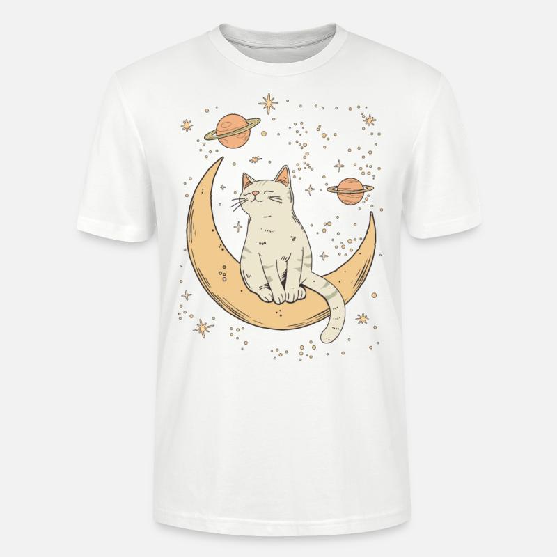 Moon Cat - Stanley/Stella Unisex Bio-T-Shirt CRAFTER - Weiß