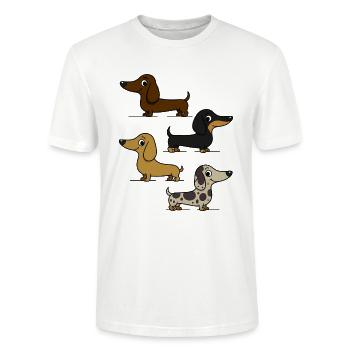 Teckels - T-shirt bio CRAFTER Stanley Stella Unisexe - blanc - Devant - Alina (178cm) & Michal (187cm)