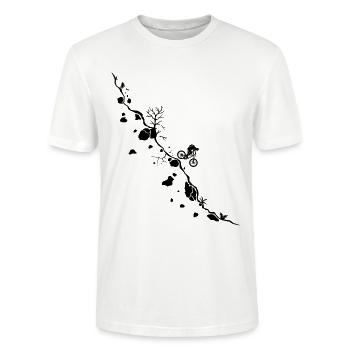 Mountainbike, downhill, Fahrrad, Abhang, Abfahrt, - Stanley/Stella Unisex Bio-T-Shirt CRAFTER - Weiß - Vorne - Alina (178cm) & Michal (187cm)