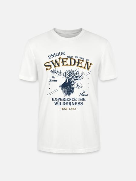 Sweden - Unique wild Nature of Sweden - Stanley/Stella CRAFTER Unisex Organic T-Shirt - white