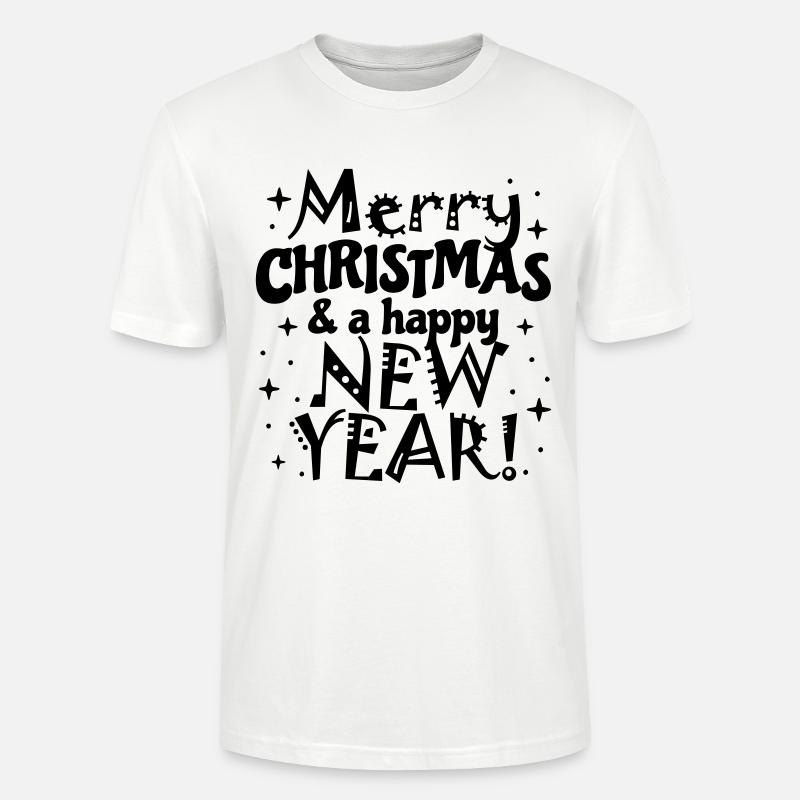 Joyeux Noël, Bonne Année - T-shirt bio CRAFTER Stanley Stella Unisexe - blanc