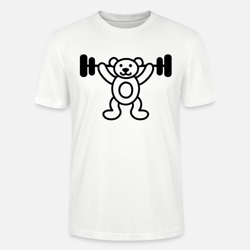Bodybuilder bear - Stanley/Stella CRAFTER Unisex Organic T-Shirt - white