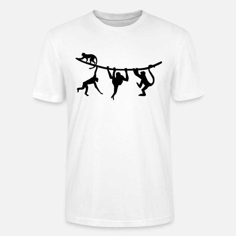climbing monkeys - monkey - singe - T-shirt bio CRAFTER Stanley Stella Unisexe - blanc