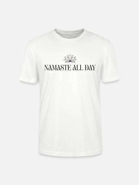 Namaste All Day Lotus - Méditation Bohème Yoga - T-shirt bio CRAFTER Stanley Stella Unisexe - blanc