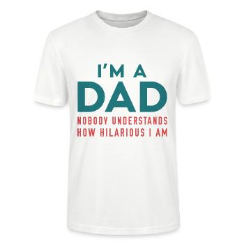 Je suis un papa Personne ne comprend à quel point je suis hilarant - T-shirt bio CRAFTER Stanley Stella Unisexe - blanc - Devant - Alina (178cm) & Michal (187cm)