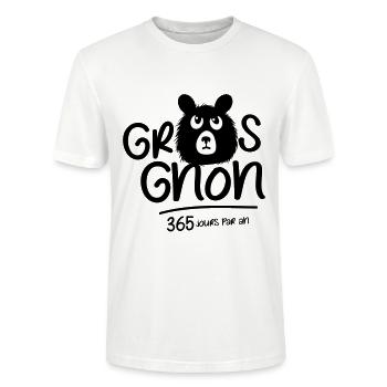 Mürrischer Bär 365 Tage im Jahr! - Stanley/Stella Unisex Bio-T-Shirt CRAFTER - Weiß - Vorne - Alina (178cm) & Michal (187cm)
