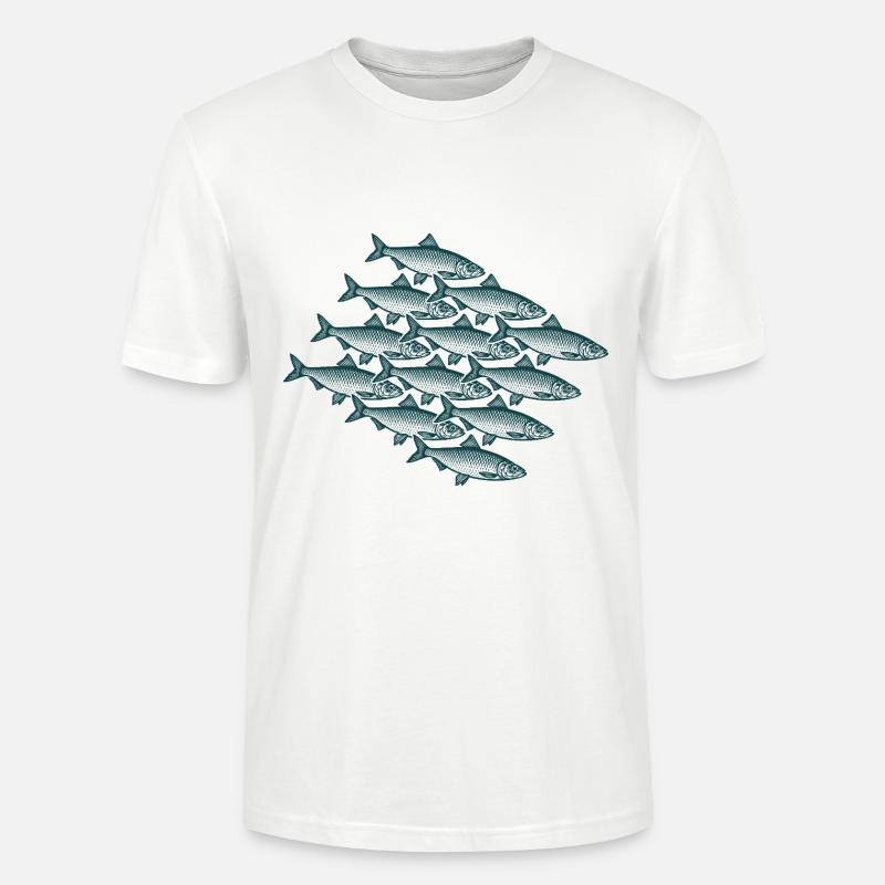 Swarm Intelligence - Essaim de harengs - T-shirt bio CRAFTER Stanley Stella Unisexe - blanc