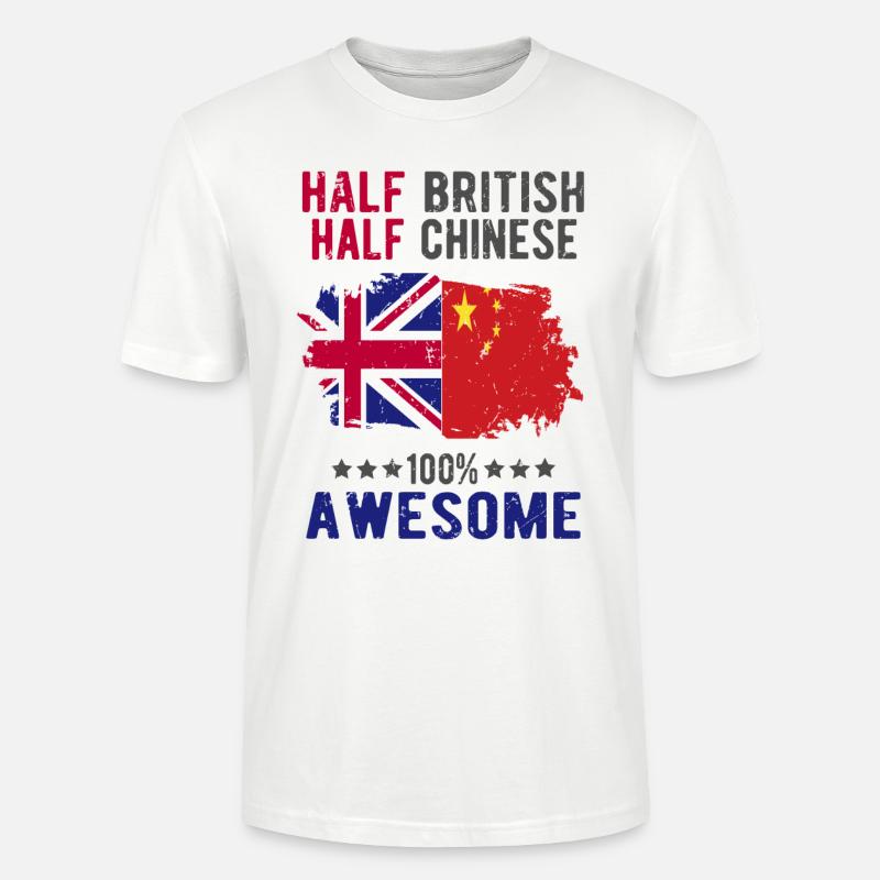 Halb Brite Halb Chinese - Stanley/Stella Unisex Bio-T-Shirt CRAFTER - Weiß