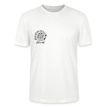 "Let's eat" - Stanley/Stella Unisex Bio-T-Shirt CRAFTER - Weiß - Vorne - Alina (178cm) & Michal (187cm)