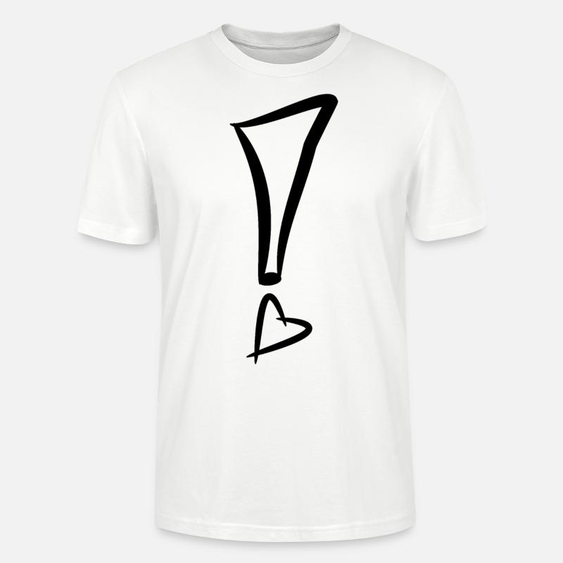 Ausrufezeichen mit Herz Schwarz - Stanley/Stella Unisex Bio-T-Shirt CRAFTER - Weiß